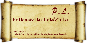 Prikosovits Letícia névjegykártya